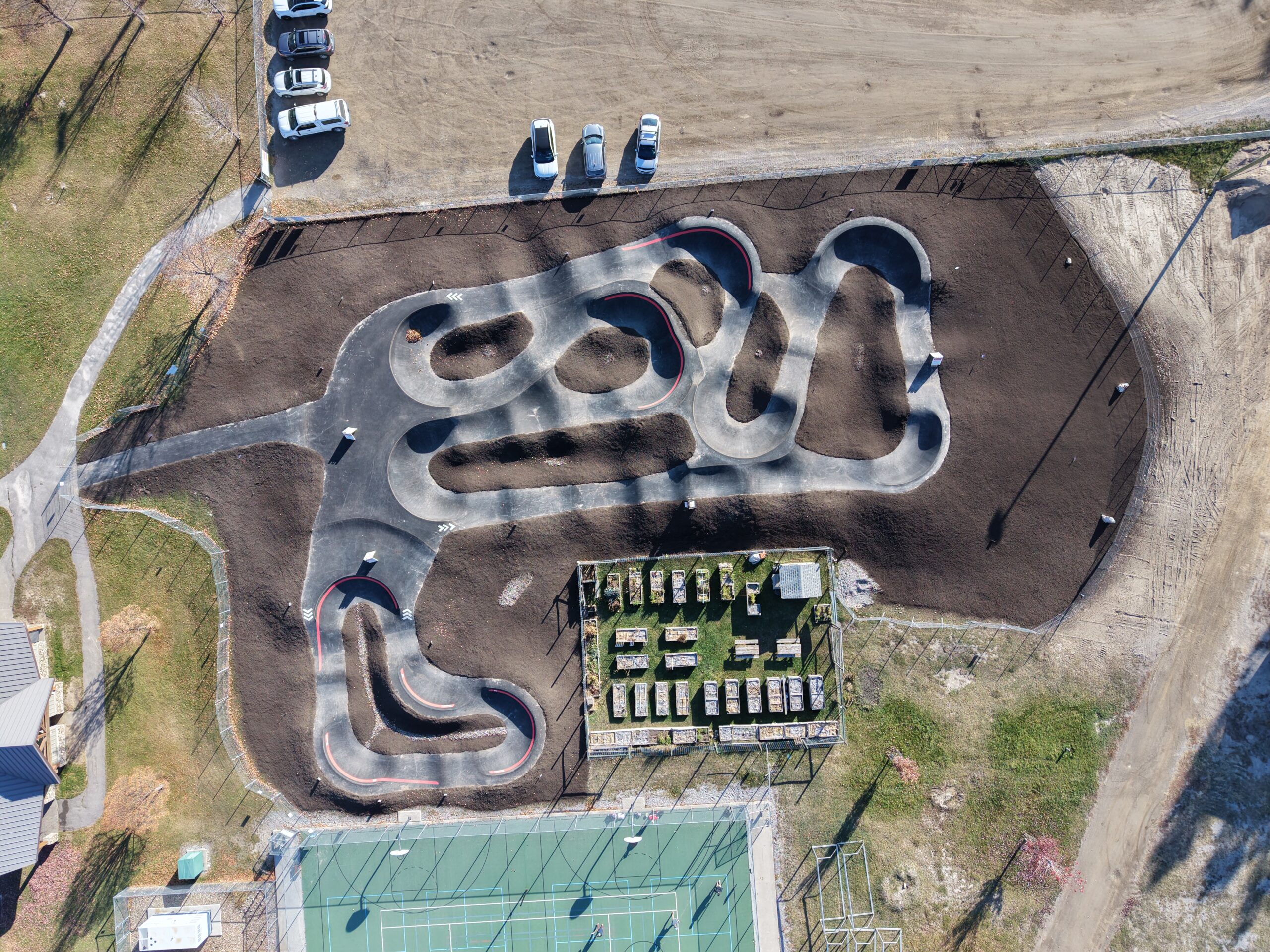Aerial shot of the Mt Nelson Pump Track on October 21 2026